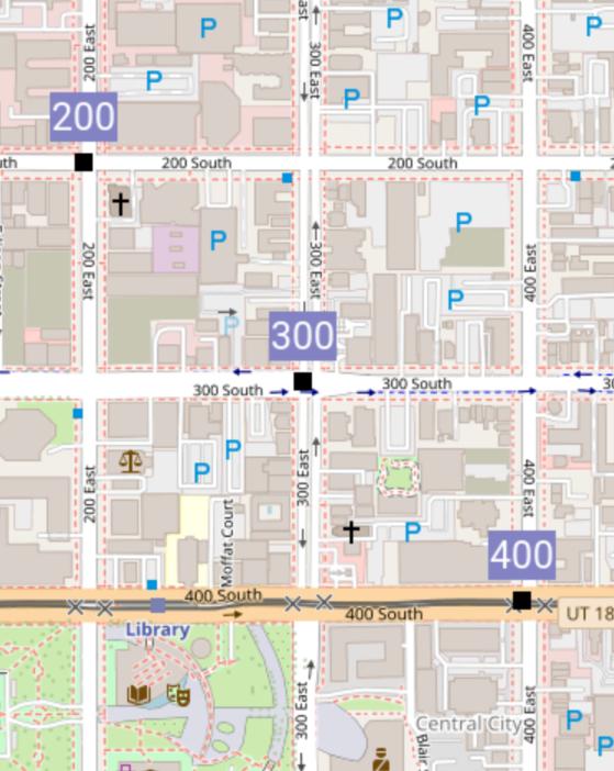 [Image: Salt Lake City, Utah street map]