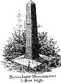 [Sketch: US/Canada boundary monument]